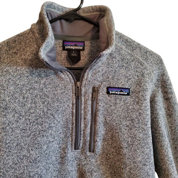 Patagonia Grey Burnout Quarter Zip Long Sleeve Collard Sweater Small Unisex - Picture 4 of 15